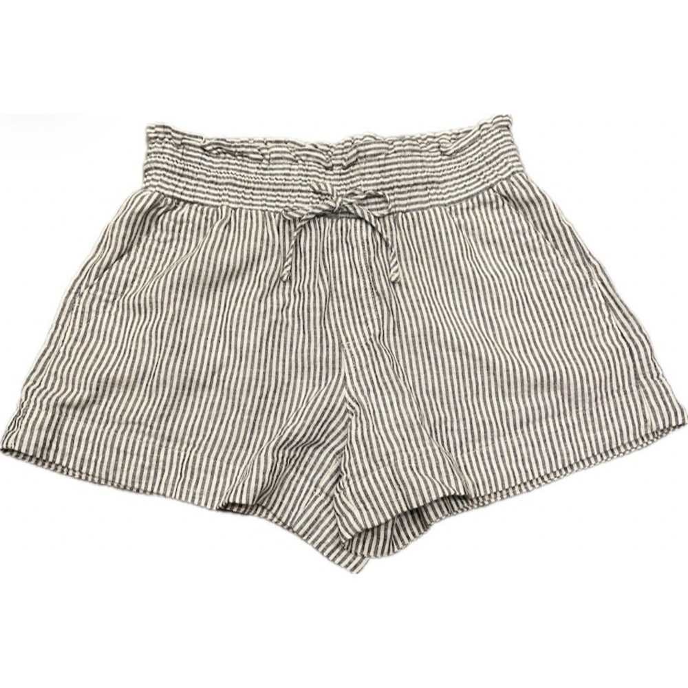 🛥️ A NEW DAY Linen Blend Shorts with Blue & White Stripes, Small
